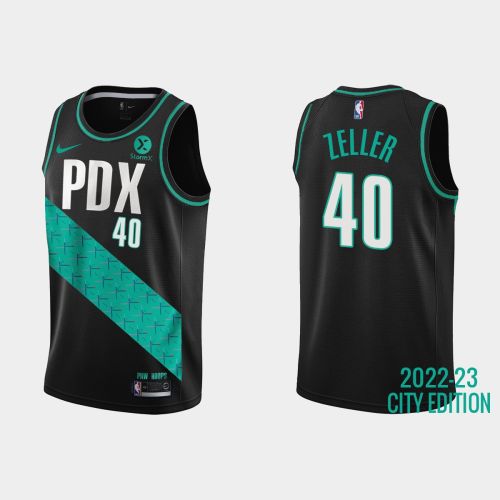 Portland Trail Blazers 40 Cody Zeller 2022-23 City Edition Black Men Jersey