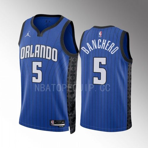 Paolo Banchero 5 2022-23 Orlando Magic Blue Statement Edition Jersey Swingman