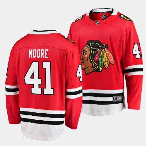 Oliver Moore #41 Chicago Blackhawks 2023 NHL Draft Home Men Jersey - Red