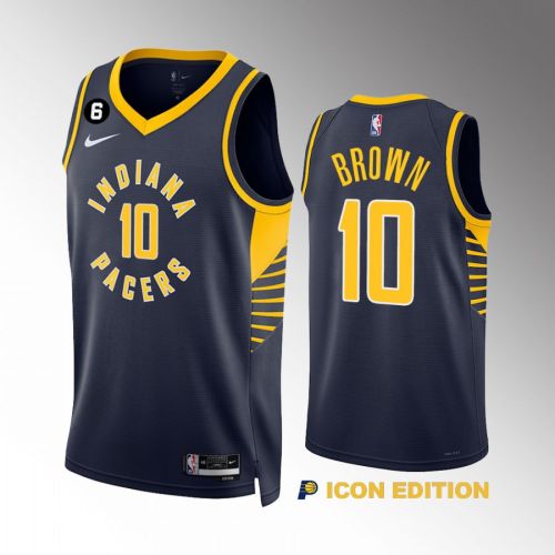 Kendall Brown 10 Indiana Pacers Navy Icon Edition 2022-23 Jersey Swingman