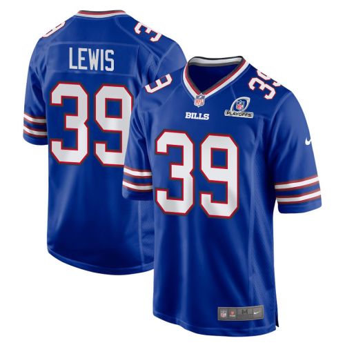 Cam Lewis 39 Buffalo Bills 2023 Playoffs Patch Game Men Jersey - Royal