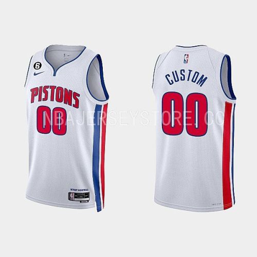 Detroit Pistons Custom 00 2022-23 Association Edition White Men Jersey Swingman