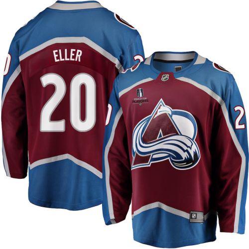 Lars Eller 20 Colorado Avalanche Stanley Cup 2023 Playoffs Patch Home Breakaway Men Jersey - Burgundy