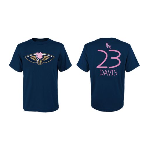 Anthony Davis 23 New Orleans Pelicans Pig Print T-Shirt - Navy