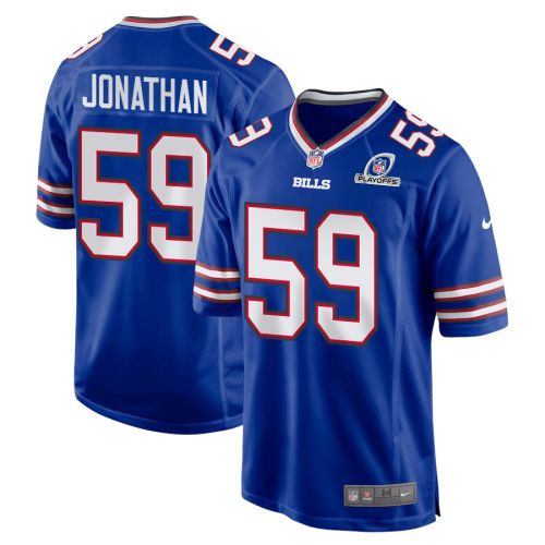 Kingsley Jonathan 59 Buffalo Bills 2023 Playoffs Patch Game Men Jersey - Royal