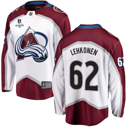 Artturi Lehkonen 62 Colorado Avalanche Stanley Cup 2023 Playoffs Patch Away Breakaway Men Jersey - White