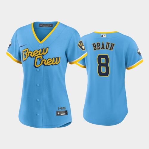 Ryan Braun 8 Milwaukee Brewers Powder Blue 2022-23 City Connect Women's Jersey