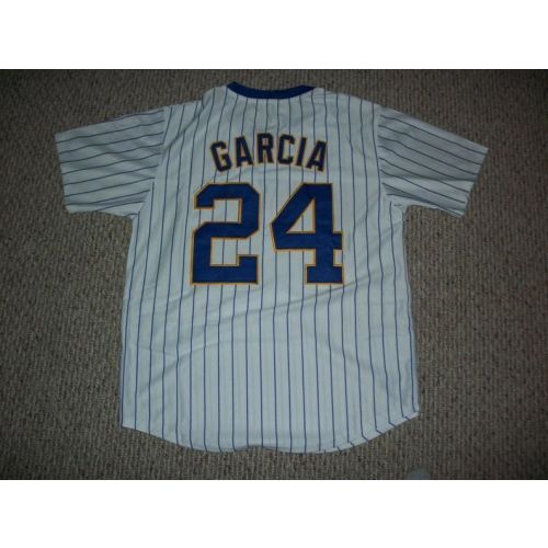 Men Avasail Garcia Milwaukee Brewers Unsigned Custom Pinstripe Throwback Pullover Sewn New Baseball Jersey Jersey