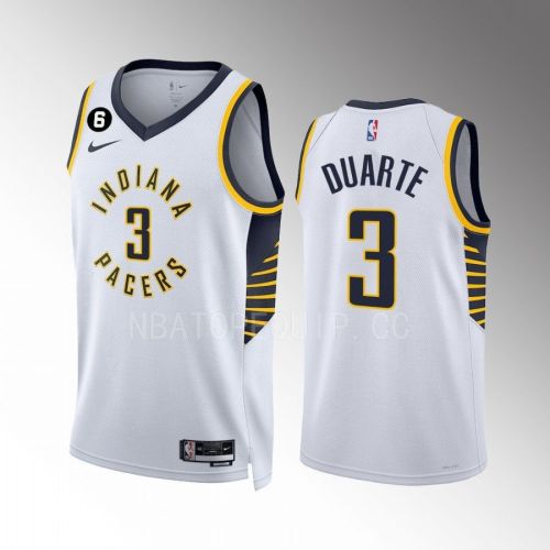 Chris Duarte 3 Indiana Pacers White Association Edition 2022-23 Men Jersey Swingman