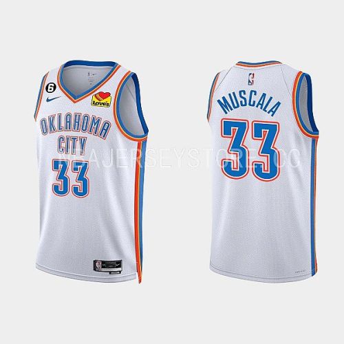 Oklahoma City Thunder Mike Muscala 33 2022-23 Association Edition White Men Jersey Swingman