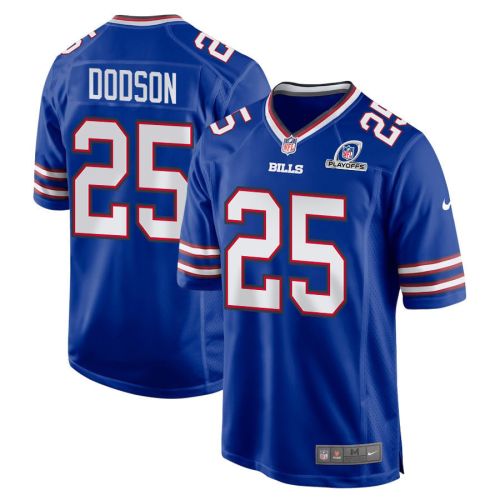 Tyrel Dodson 25 Buffalo Bills 2023 Playoffs Patch Game Men Jersey - Royal