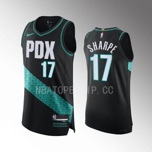 Portland Trail Blazers Shaedon Sharpe 17 Black Jersey 2022-23 City Edition