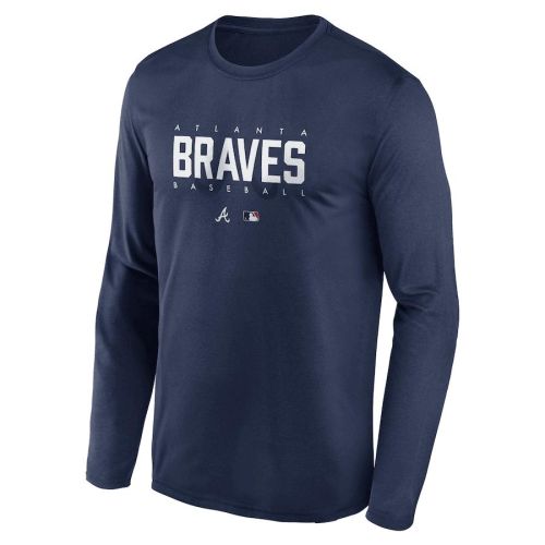 Atlanta Braves Team Logo Legend Performance Long Sleeve T-Shirt - Navy