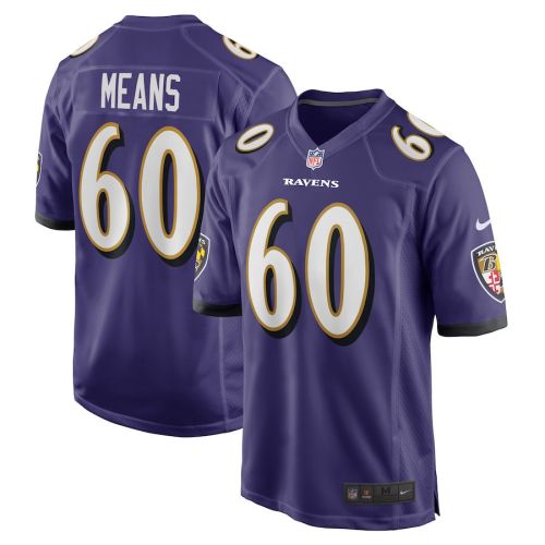 Steven Means Baltimore Ravens Game Player Jersey - Purple