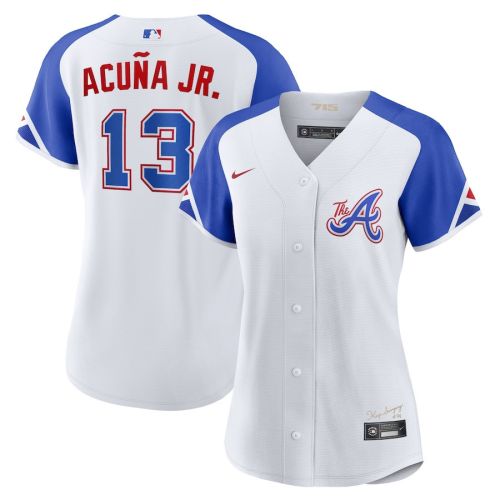 Ronald Acuña Jr. 13 Atlanta Braves 2023 City Connect Women Jersey - White