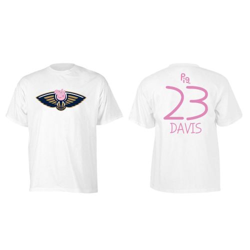 Anthony Davis 23 New Orleans Pelicans Pig Print T-Shirt - White