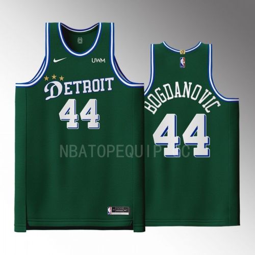 Detroit Pistons 44 Bojan Bogdanovic Green Men Jersey 2022-23 City Edition