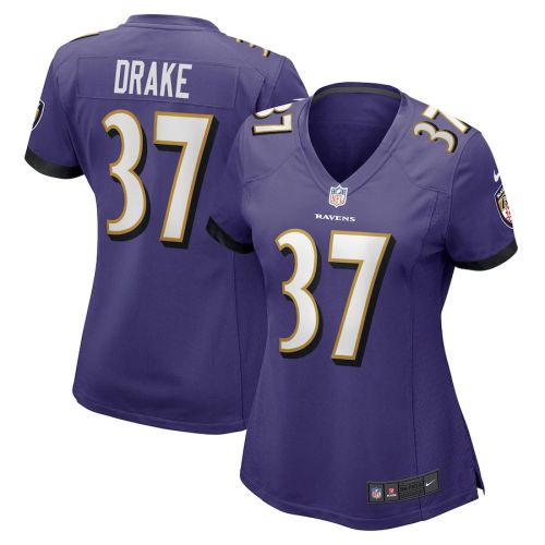 Kenyan Drake 37 Baltimore Ravens Women Game Jersey - Purple