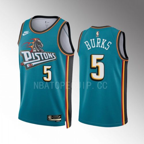 Detroit Pistons Alec Burks 2022-23 Classic Edition Teal 5 Jersey Swingman