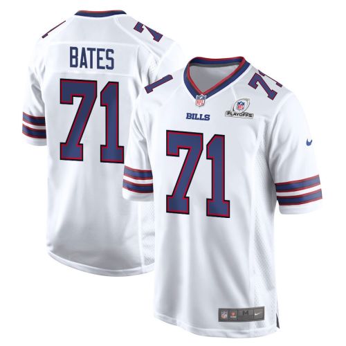 Ryan Bates 71 Buffalo Bills 2023 Playoffs Patch Game Men Jersey - White