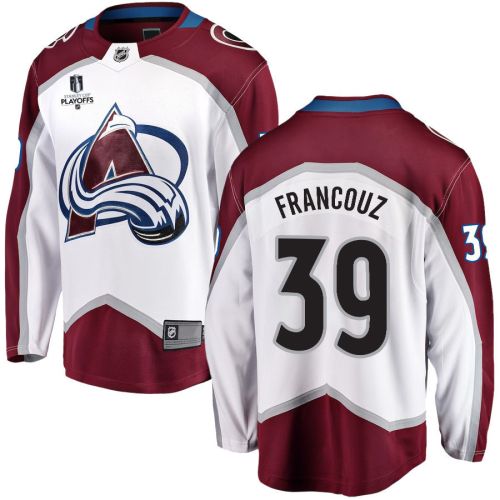 Pavel Francouz 39 Colorado Avalanche Stanley Cup 2023 Playoffs Patch Away Breakaway Men Jersey - White