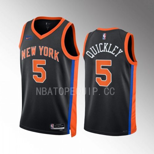 Immanuel Quickley 5 2022-23 New York Knicks Black City Edition Jersey Swingman