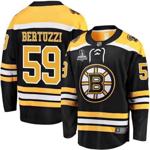 Tyler Bertuzzi 59 Boston Bruins Stanley Cup 2023 Playoffs Patch Home Breakaway Men Jersey - Black