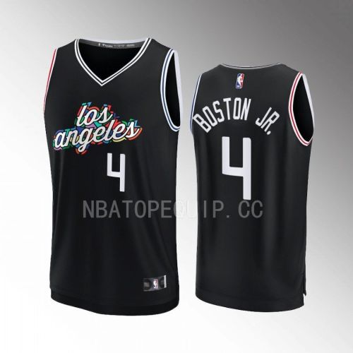 Los Angeles Clippers Brandon Boston Jr. 4 City Edition Jersey 2022-23 Fastbreak Black