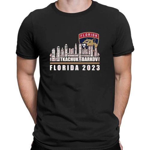 Florida Panthers Skyline Players Name 2023 T-Shirt - Black