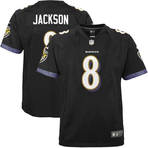 Lamar Jackson 8 Baltimore Ravens Youth Game Jersey - Black