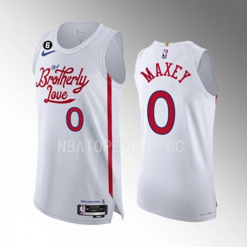 Philadelphia 76ers Tyrese Maxey 0 White Jersey 2022-23 City Edition