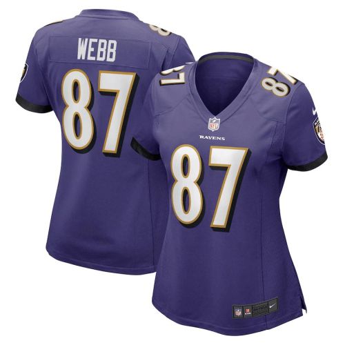 Raleigh Webb 87 Baltimore Ravens Women's Game Player Jersey - Purple