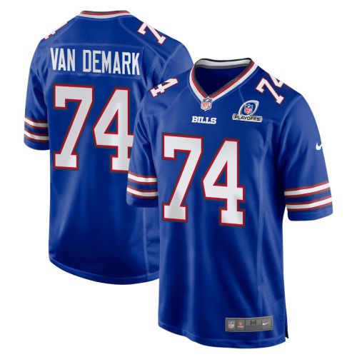 Ryan Van Demark 74 Buffalo Bills 2023 Playoffs Patch Game Men Jersey - Royal