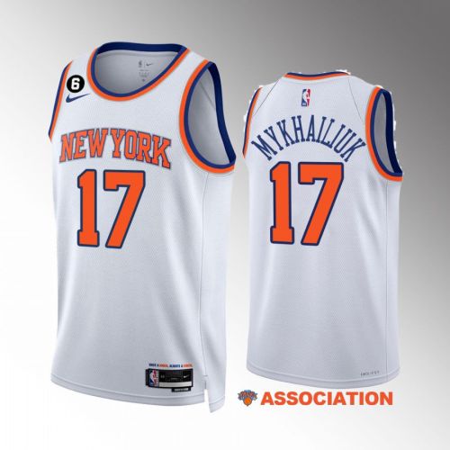 Svi Mykhailiuk 17 New York Knicks White Association Edition Jersey 2022-23 Swingman