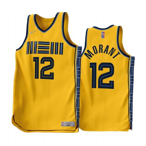 Memphis Grizzlies Ja Morant 12 2022-23 Earned Edition Gold Men Jersey