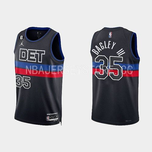 Detroit Pistons 35 Marvin Bagley III 2022-23 Statement Edition Black Men Jersey