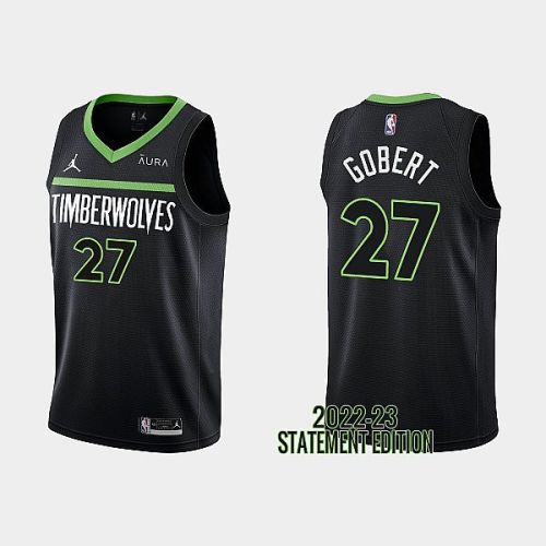 Minnesota Timberwolves Rudy Gobert 27 Black 2022-23 Statement Edition Men Jersey