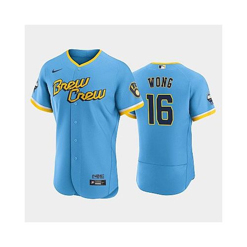 Kolten Wong 16 2022-23 City Connect Milwaukee Brewers Jersey - Powder Blue