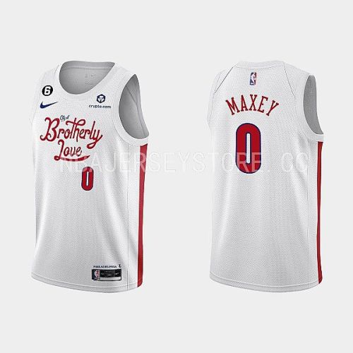 Philadelphia 76ers 0 Tyrese Maxey 2022-23 City Edition White Men Jersey