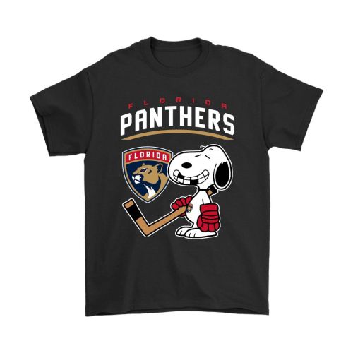 Florida Panthers Ice Hockey Broken Teeth Snoopy T-Shirt - Black