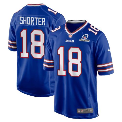 Justin Shorter 18 Buffalo Bills 2023 Playoffs Patch Game Men Jersey - Royal