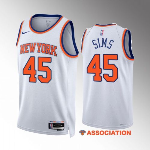 Jericho Sims 45 New York Knicks White Jersey 2022-23 Association Edition Swingman