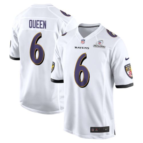 Patrick Queen 6 Baltimore Ravens 2024 Divisional Patch Game Men Jersey - White