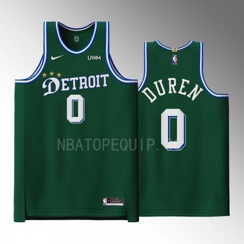 Detroit Pistons 0 Jalen Duren Green Men Jersey 2022-23 City Edition