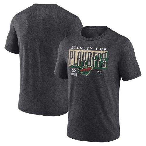 Minnesota Wild 2023 Stanley Cup Playoffs Tri-Blend T-Shirt - Heather Charcoal