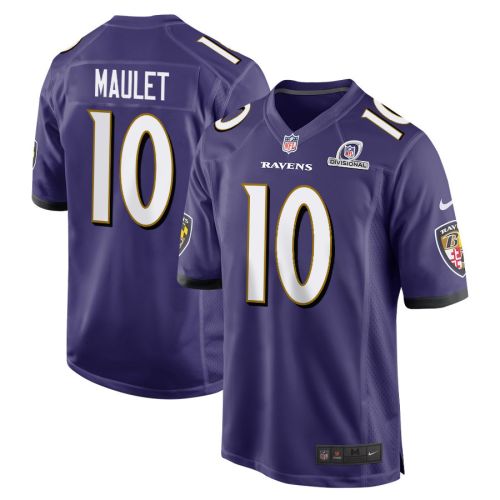 Arthur Maulet 10 Baltimore Ravens 2024 Divisional Patch Game Men Jersey - Purple