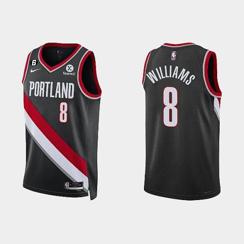 Portland Trail Blazers 8 Brandon Williams 2022-23 Icon Edition Black Men Jersey