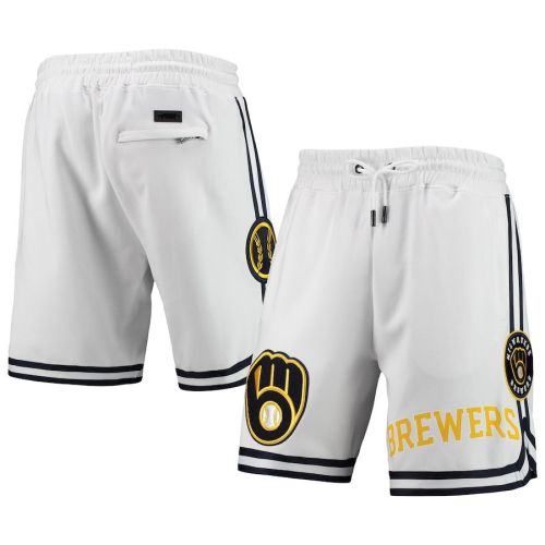 Milwaukee Brewers Team Logo Shorts - White, Men