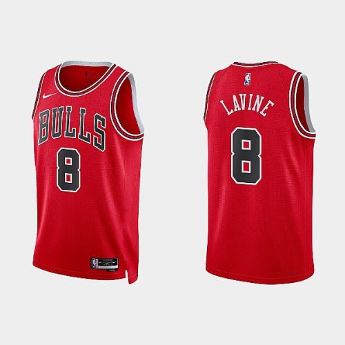 Chicago Bulls 8 Zach LaVine 2022-23 Icon Edition Red Men Jersey