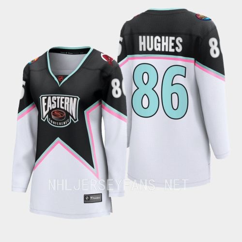 Jack Hughes 86 New Jersey Devils Black 2023 All-Star Eastern Conference Jersey Women